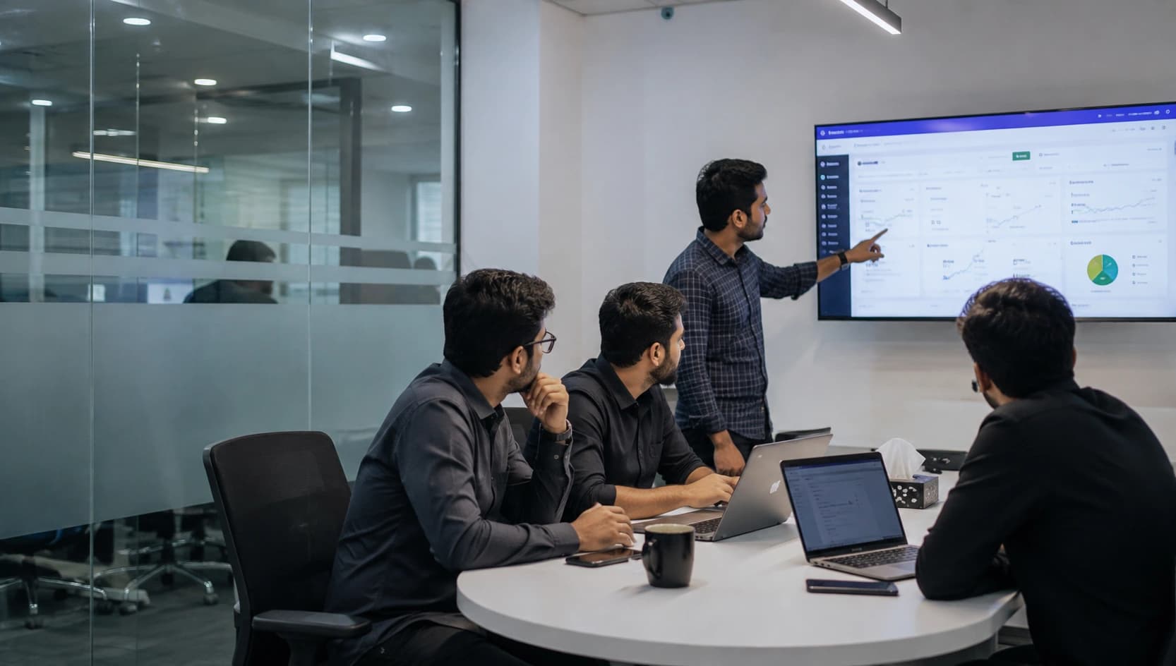 Support team reviewing WordPress maintenance work on a shared screen