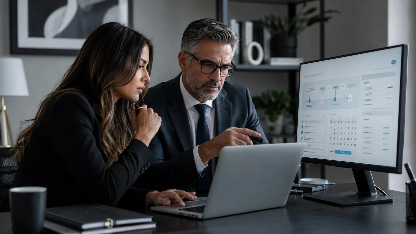 Law firm staff reviewing a consultation intake workflow