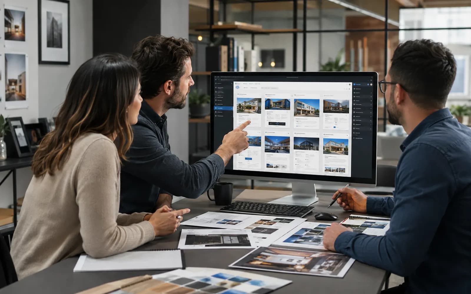 Central and local franchise teams reviewing governed location content