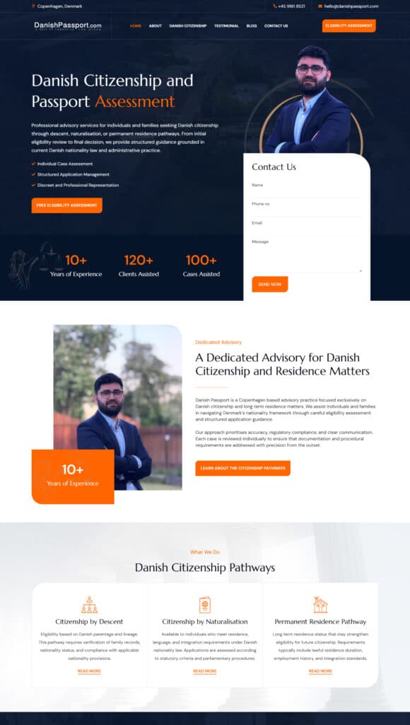 Danish citizenship website design