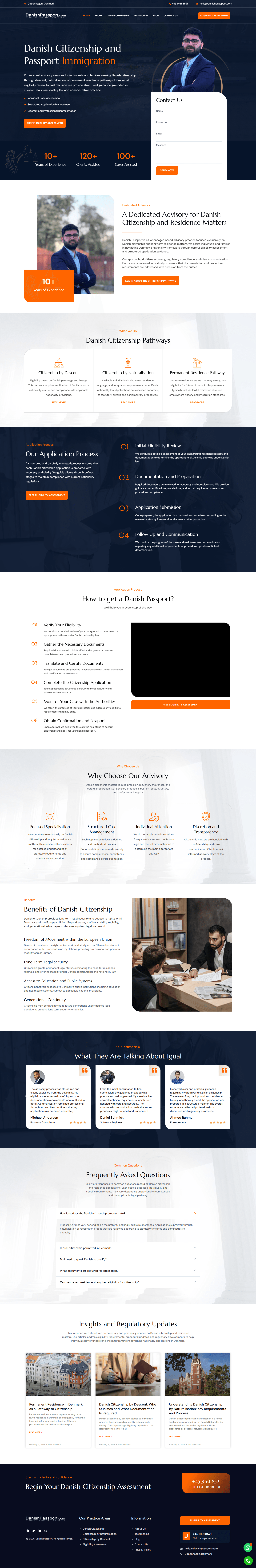 Danish Passport home page, full length