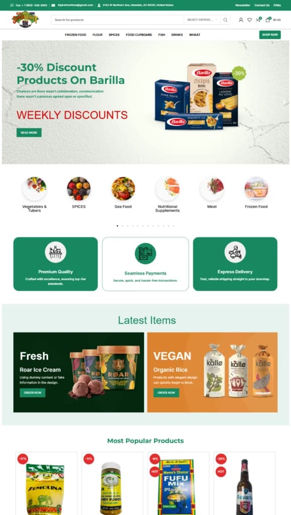 Grocery eCommerce Website Redesign