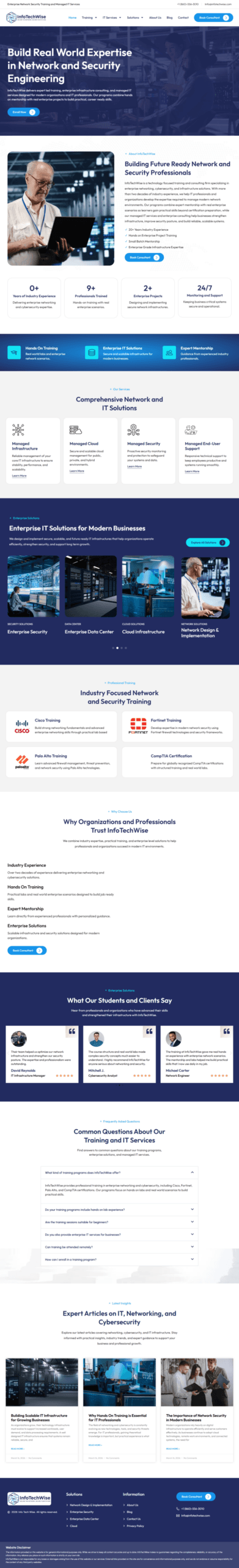 Infotech homepage full-page screenshot