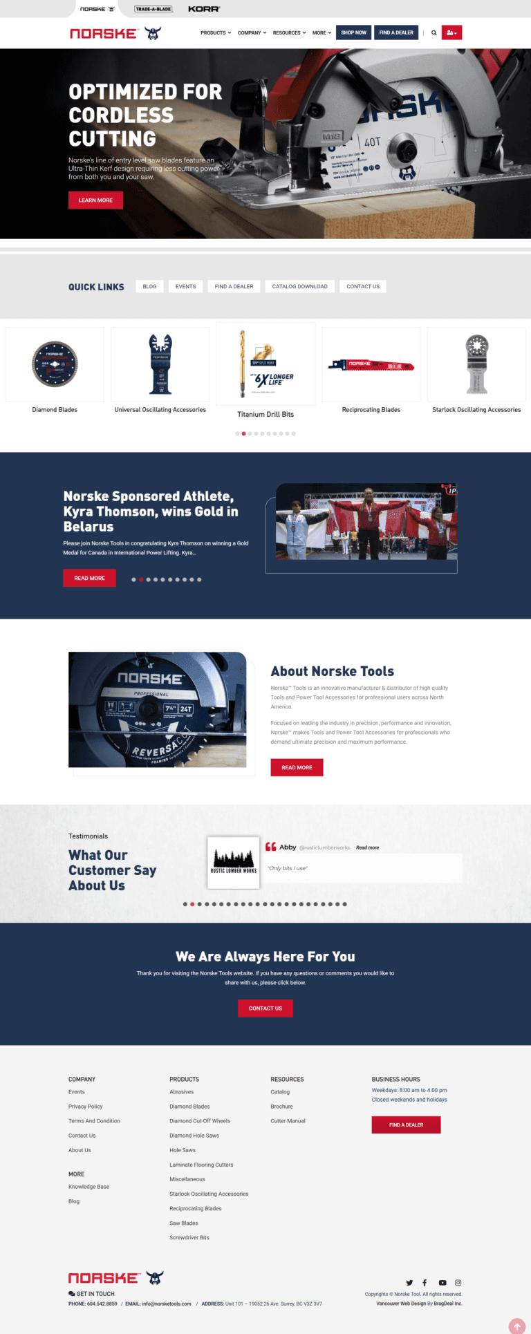 Norske Tools homepage full-page screenshot