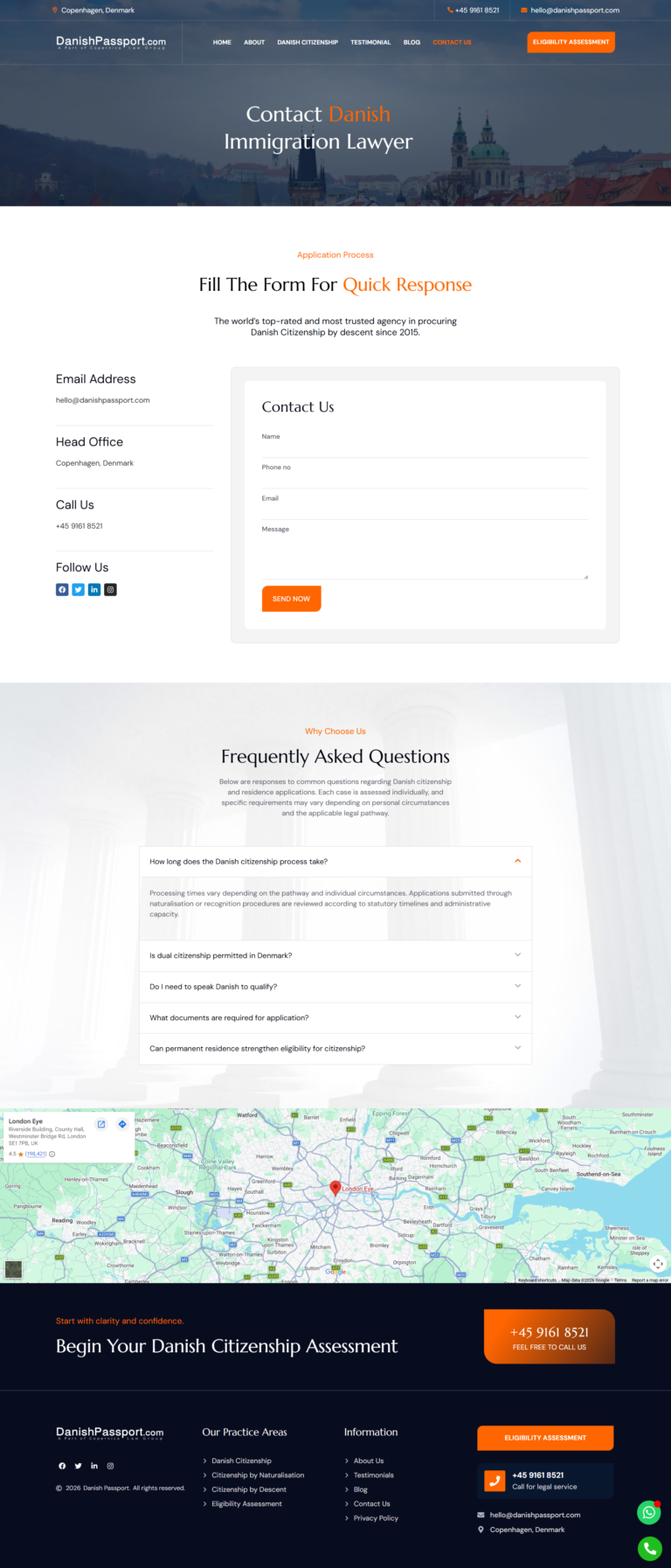 Danish Citizenship Advisory Website Redesign & Development | Attors Technologies