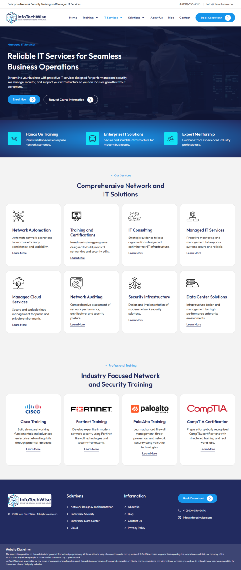 IT Services & Cybersecurity Training Website Redesign (WordPress Case Study) | Attors Technologies
