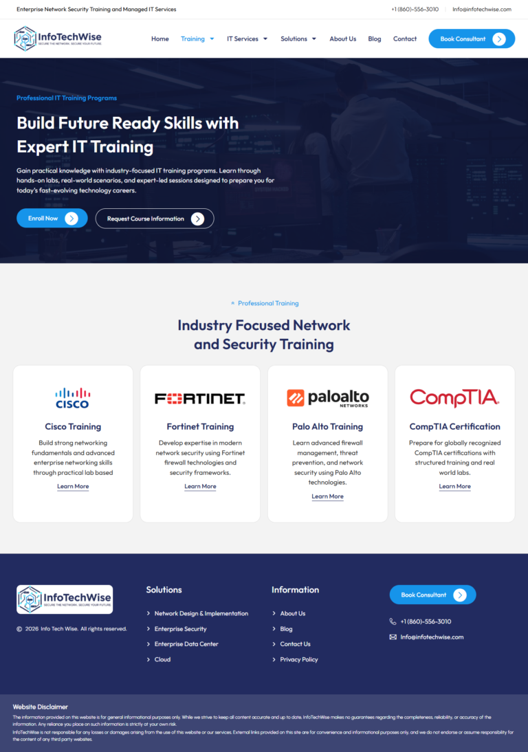 IT Services & Cybersecurity Training Website Redesign (WordPress Case Study) | Attors Technologies