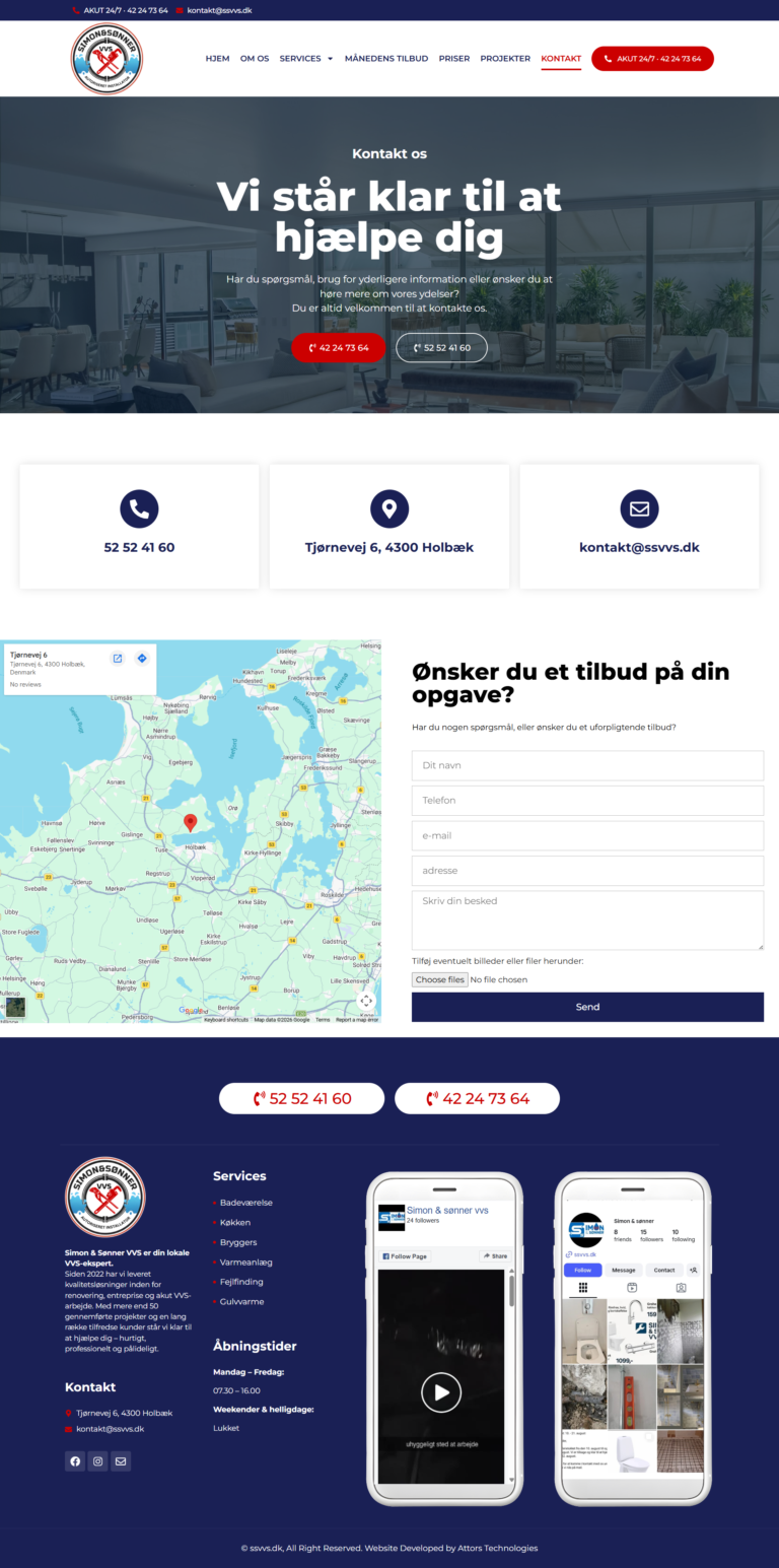 Local VVS Services Website Design (Plumbing Business Case Study) | Attors Technologies